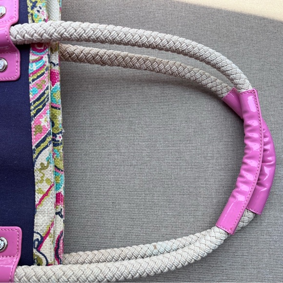 EUC Large Spartina 449 Denim and Braided Double Handles Tote - Picture 3 of 16